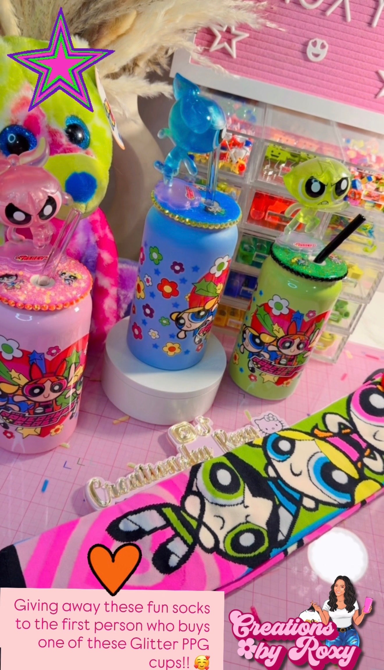 PPG Glitter Set of 3 Free socks