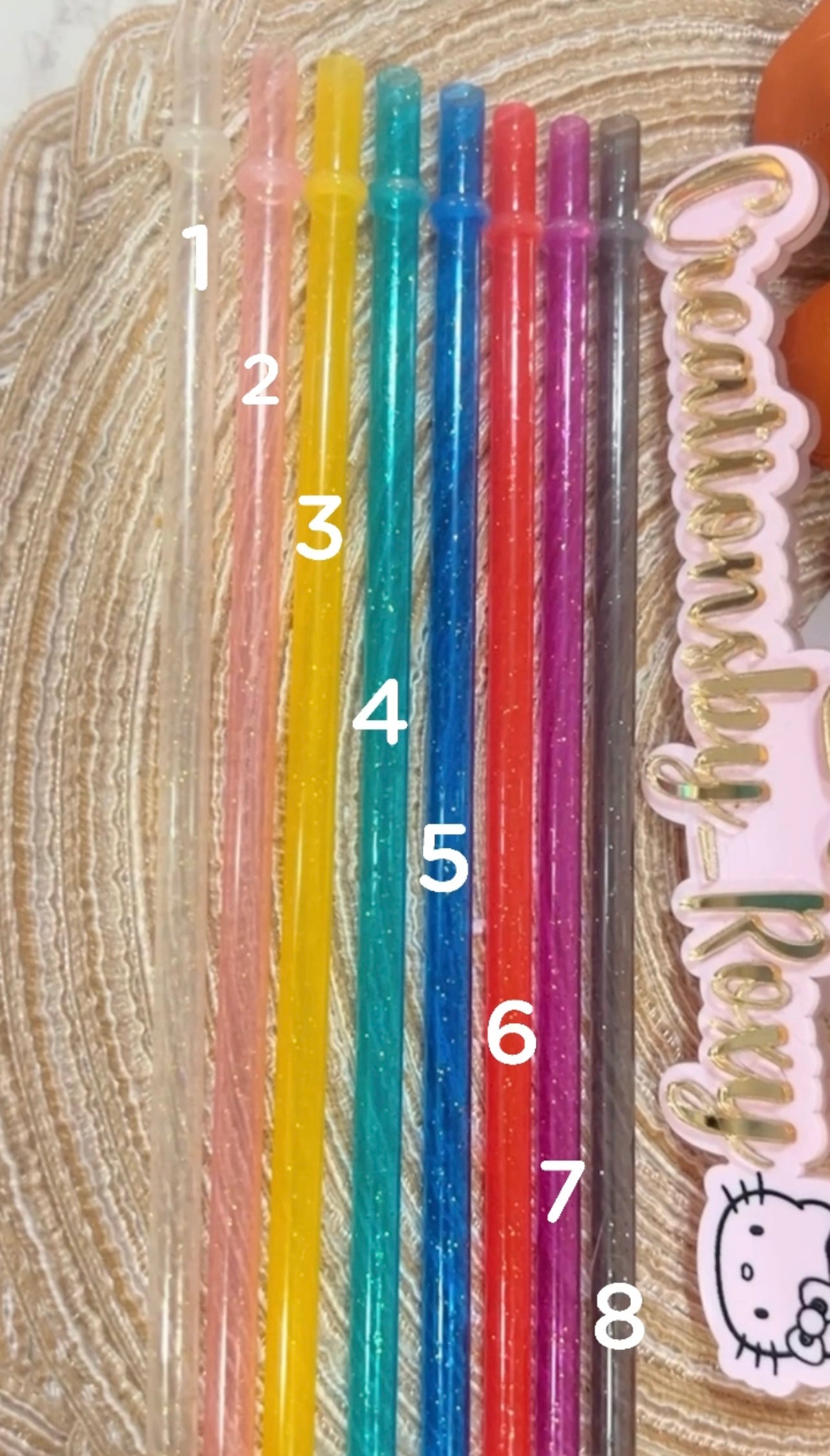 Glitter Plastic Straws